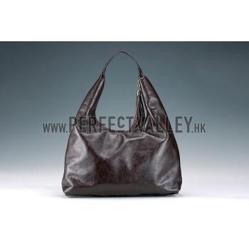 Cheap Gucci Soho Large Hobo with Embossed Interlocking G Dark Brown