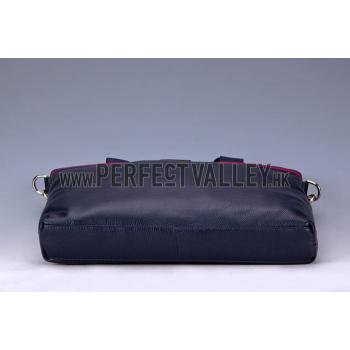 Cheap Gucci Web Navy Leather  Handle Medium Messenger Bag