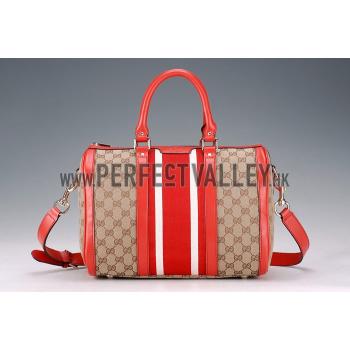 Gucci Medium Boston Red Vintage Web