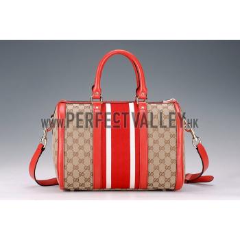 Gucci Medium Boston Red Vintage Web