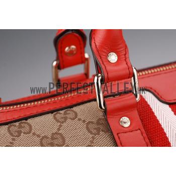 Gucci Medium Boston Red Vintage Web