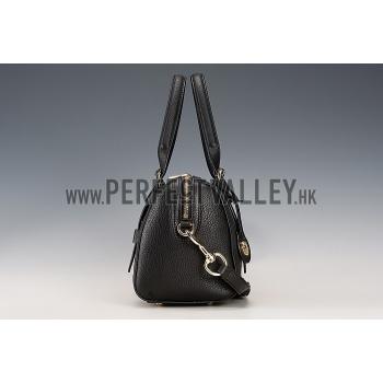 Gucci GG   Handle Leather Bag Black