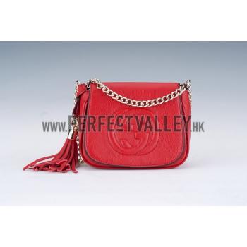 Gucci Soho Mini Shoulder Strap Bag Red