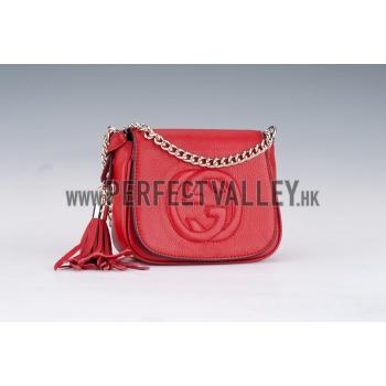 Gucci Soho Mini Shoulder Strap Bag Red