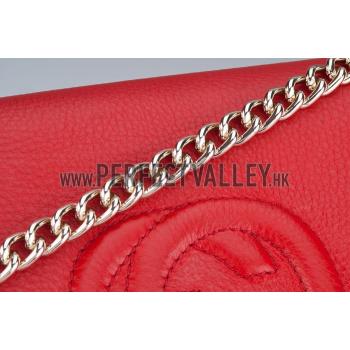 Gucci Soho Mini Shoulder Strap Bag Red