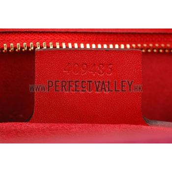 Gucci Padlock Leather Shoulder Bag Red & Fuchsia