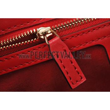 Gucci Padlock Leather Shoulder Bag Red & Fuchsia