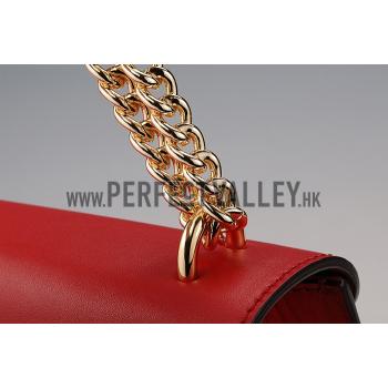 Gucci Padlock Leather Shoulder Bag Red & Fuchsia