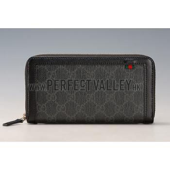 Gucci Canvas Wallet With Black Leather Trim