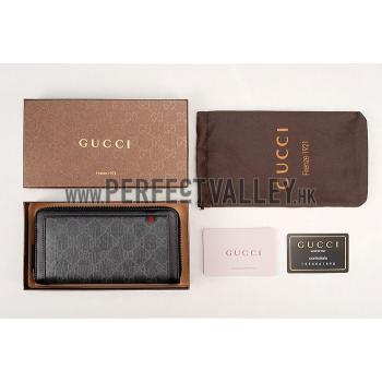 Gucci Canvas Wallet With Black Leather Trim