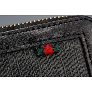 Gucci Canvas Wallet With Black Leather Trim