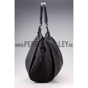 Gucci Sukey Large Tote Black Trim Black Fabric