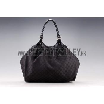 Gucci Sukey Large Tote Black Trim Black Fabric