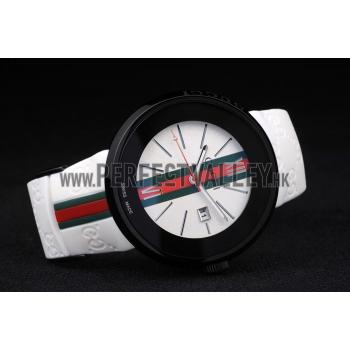 Gucci White Rubber Band White Round Dial 2165-301 Replica