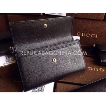 Gucci Calfskin Clutch Black Wallet