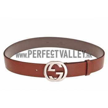 Gucci Belt with Interlocking G Buckle Brown