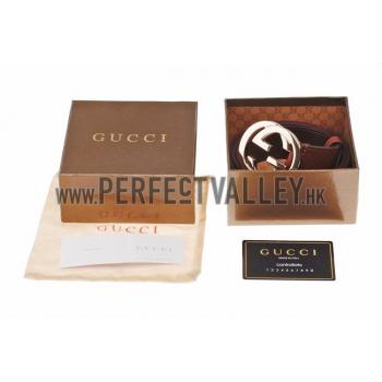 Gucci Belt with Interlocking G Buckle Brown