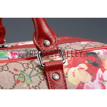 Gucci GG Supreme Blooms Red Print Wheeled Suitcase 18926977