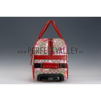 Gucci GG Supreme Blooms Red Print Wheeled Suitcase 18926977