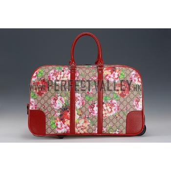 Gucci GG Supreme Blooms Red Print Wheeled Suitcase 18926977