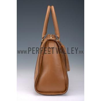 Gucci Duilio Brogue Tan Leather Tote