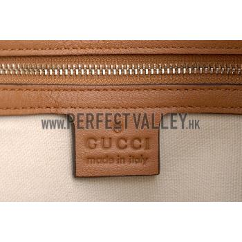 Gucci Duilio Brogue Tan Leather Tote