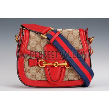 Gucci Lady Web GG Canvas And Red Leather Small Bag  18926784