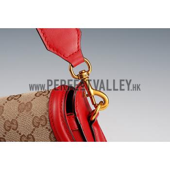 Gucci Lady Web GG Canvas And Red Leather Small Bag  18926784