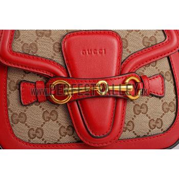 Gucci Lady Web GG Canvas And Red Leather Small Bag  18926784