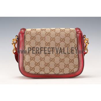 Replica Gucci Lady Web GG Small Canvas Bag Dark Red