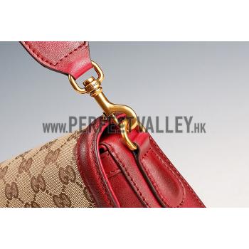 Replica Gucci Lady Web GG Small Canvas Bag Dark Red