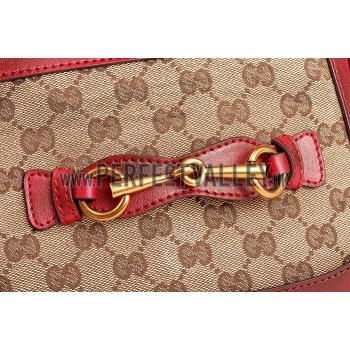 Replica Gucci Lady Web GG Small Canvas Bag Dark Red