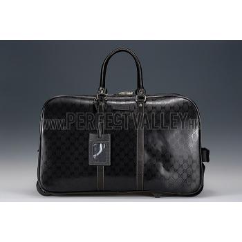 Cheap Gucci GG Supreme Black Wheeled Suitcase 18926975