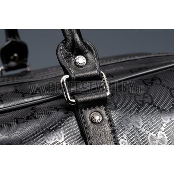 Cheap Gucci GG Supreme Black Wheeled Suitcase 18926975