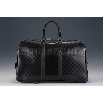 Cheap Gucci GG Supreme Black Wheeled Suitcase 18926975