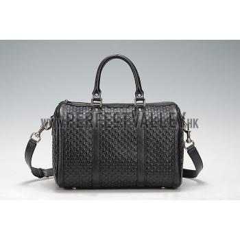 Gucci Nice Microguccissima Leather Boston Bag Black 607308