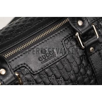 Gucci Nice Microguccissima Leather Boston Bag Black 607308