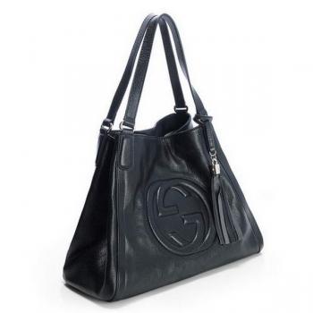 Cheap Gucci Shoulder bags 282309 Black Cow Leather Ladies Handbag Replica