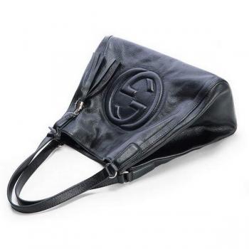 Cheap Gucci Shoulder bags 282309 Black Cow Leather Ladies Handbag Replica