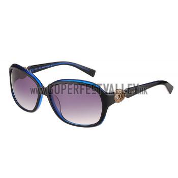 Gucci Elegant Oval Shaped Black and Blue Sunglasses 308030