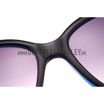 Gucci Elegant Oval Shaped Black and Blue Sunglasses 308030