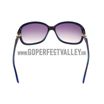 Gucci Elegant Oval Shaped Black and Blue Sunglasses 308030