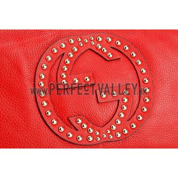 Gucci Soho Studded Shoulder Bag Light Red