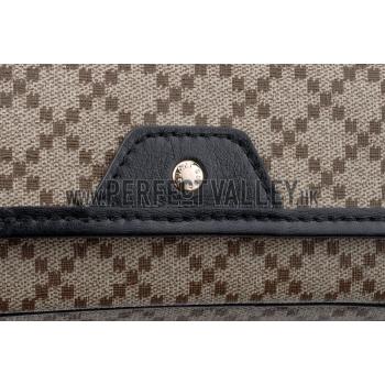 Cheap Gucci Canvas Medium Flap Messenger Bag Black Trim