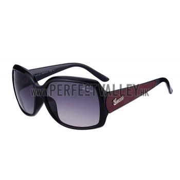 Gucci Oversized Square Leather Black Sunglasses 307815 Replica