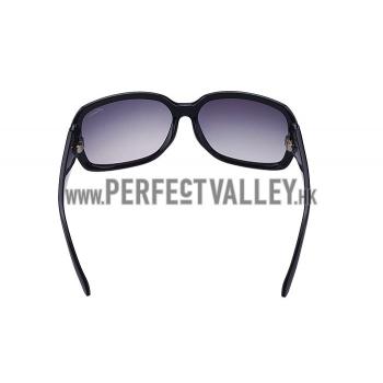 Gucci Oversized Square Leather Black Sunglasses 307815 Replica