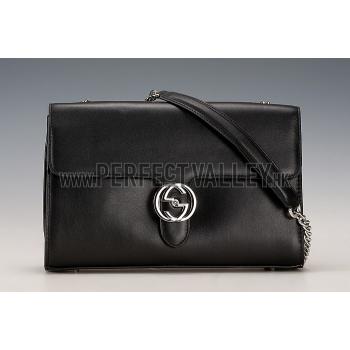 Gucci Interlocking Medium Shoulder Bag Black