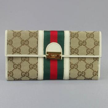 Gucci Wallet 150674 Apricot Canvas Small Wallet