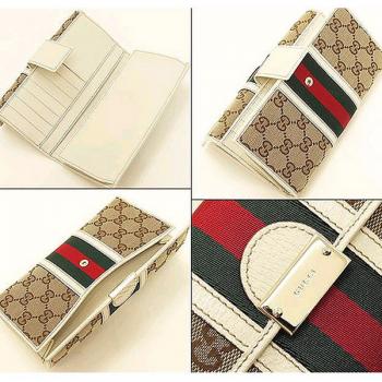 Gucci Wallet 150674 Apricot Canvas Small Wallet