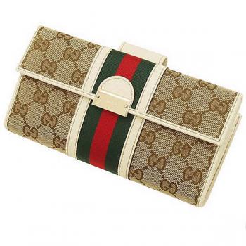 Gucci Wallet 150674 Apricot Canvas Small Wallet